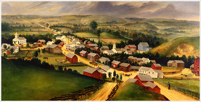 Poestenkill, New York, 1862, by Joseph Henry Hidley (1830-1872), oil on wood panel