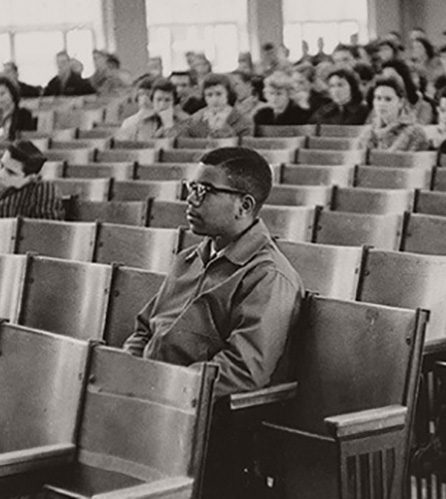 Louis Cousins integrating Maury High School, Norfolk, Virginia, February 1959.